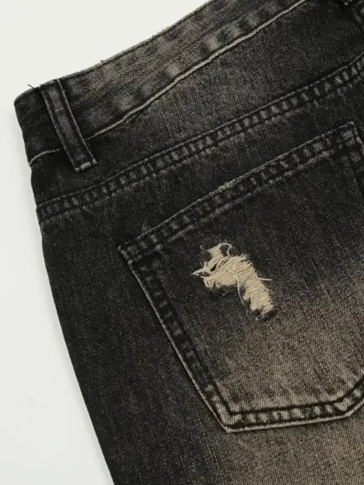 Men's Distressed Cat's Whisker Washed Bootcut Jeans