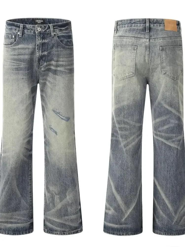Men's Distressed Flare Jeans