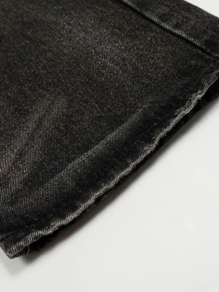 Men's Distressed Straight Leg Jeans