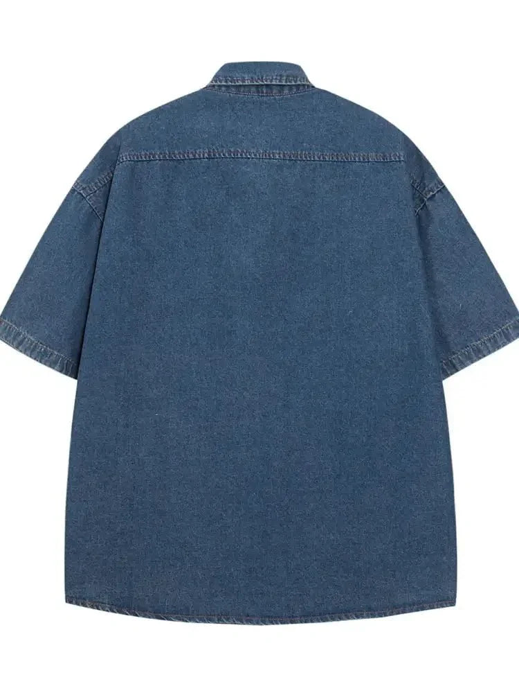 Men's Embroidered Penguin Denim Shirt - Update AvenueTrendsi100400773476353100400773476353Men's Embroidered Penguin Denim ShirtVintage Blue
