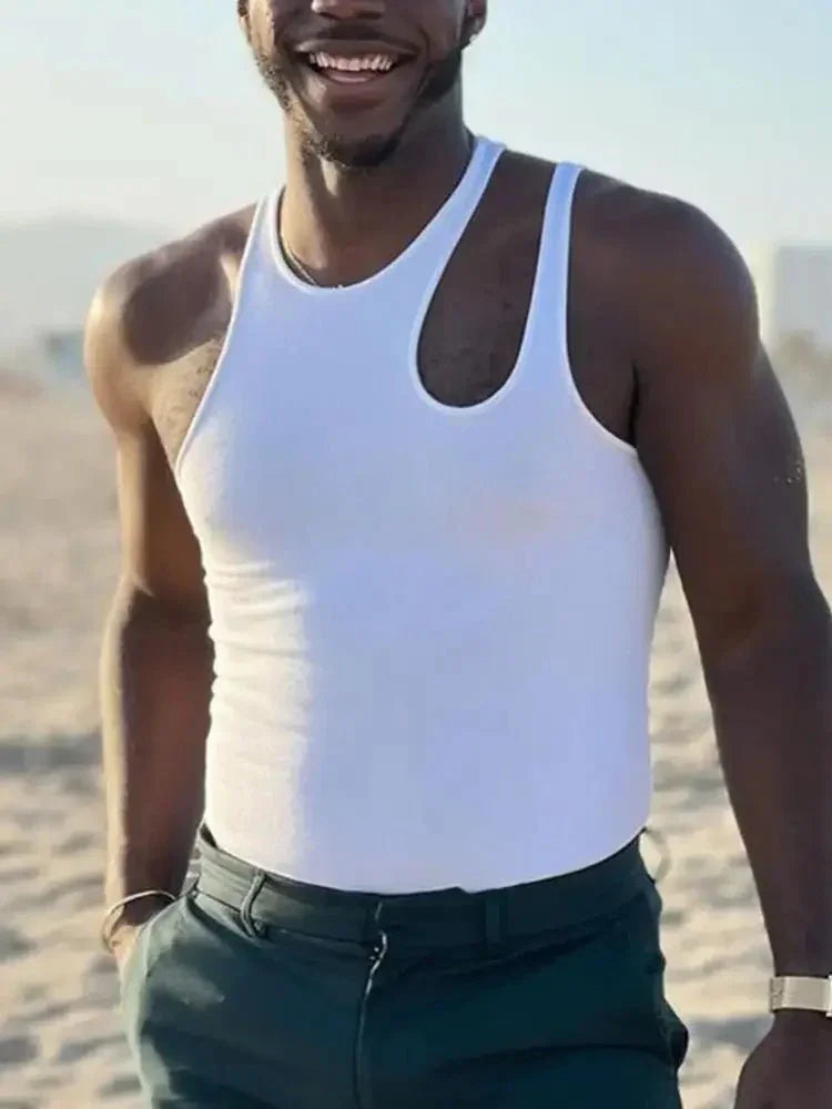 Men's Full Size Cutout Solid Color Tank Plus Size - Update AvenueTrendsi100400788412687100400788412687439201cde4dd44f0bfd4c25864e44373 - Max - OriginWhite