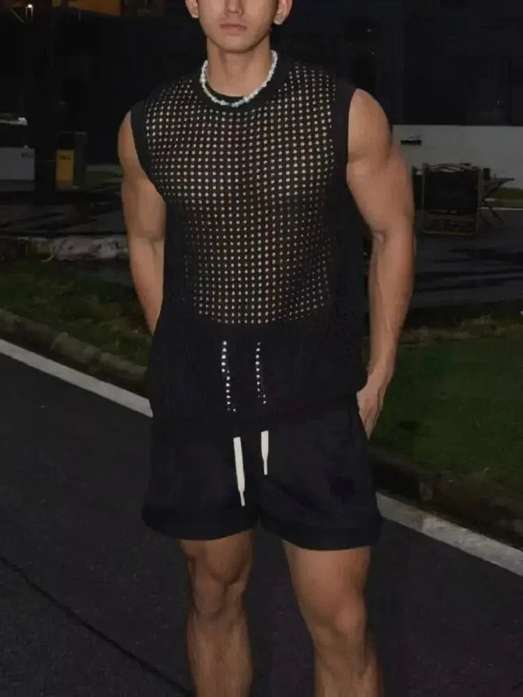 Men's Full Size Hollow Out Round Neck Tank Plus Size - Update AvenueTrendsi10040044658512510040044658512510629066d70d4c6aa22a8e9557190db6 - Max - OriginWhite