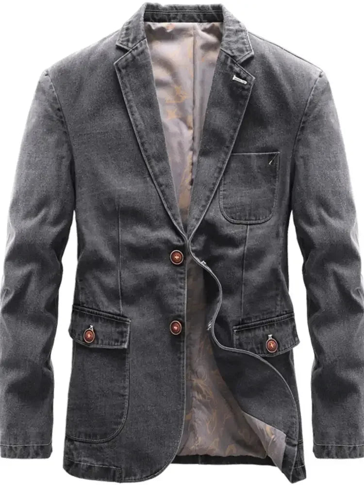 Men's Full Size Lapel Collar Long Sleeve Blazer Plus Size