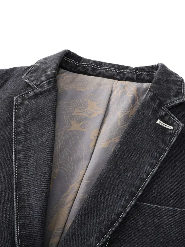 Men's Full Size Lapel Collar Long Sleeve Blazer Plus Size