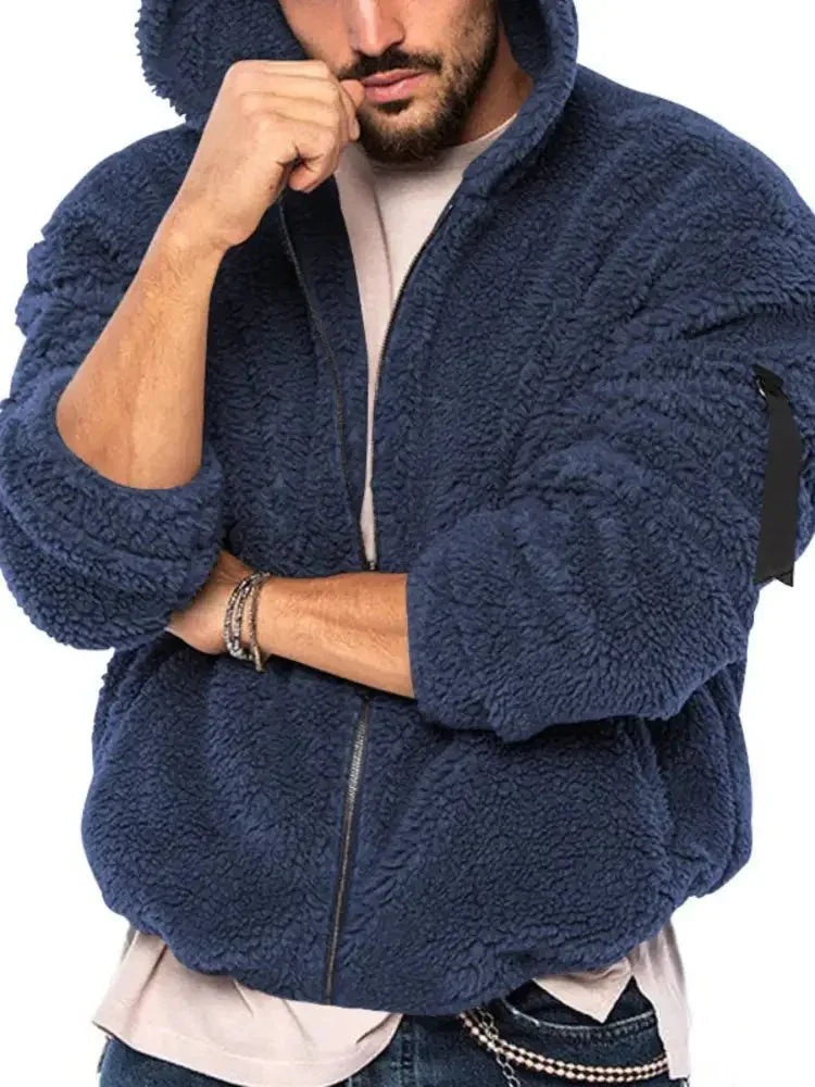 Men's Full Size Sherpa Fleece Hooded Zip - Up Jacket Plus Size - Update AvenueMen's OuterwearTrendsi100400393977585100400393977585Men's Full Size Sherpa Fleece Hooded Zip - Up Jacket Plus SizeNavy Blue