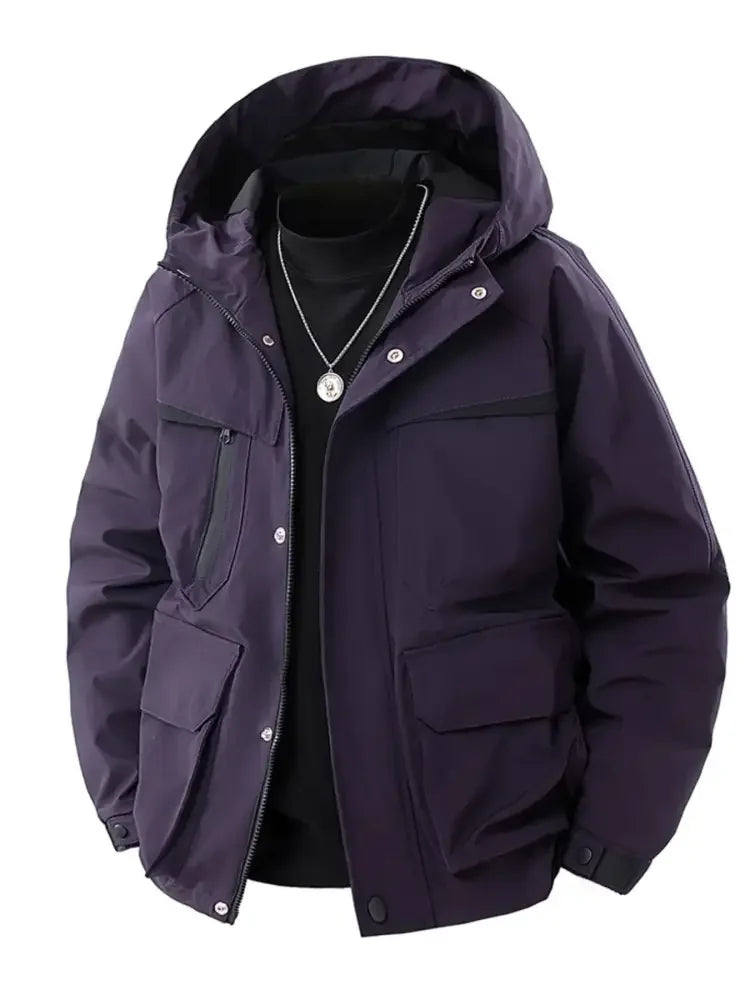 Men's Full Size Zip Up Long Sleeve Hooded Jacket Plus Size