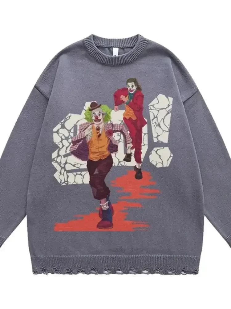 Men's Joker Round Neck Long Sleeve Sweater