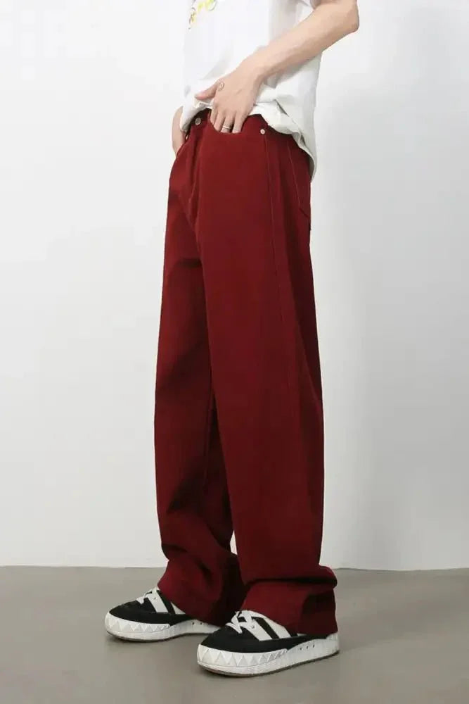 Men's Mid Rise Baggy Jeans - Update AvenueTrendsi100400260125679100400260125679Men's Mid Rise Baggy JeansBurgundy