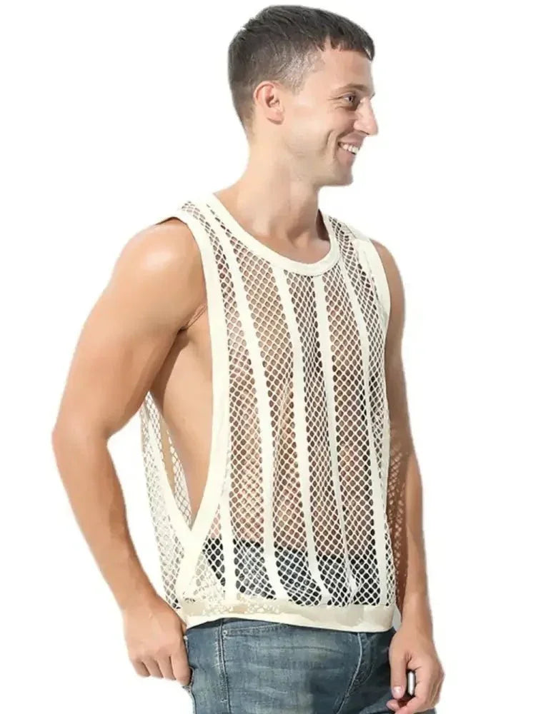 Men's Openwork Round Neck Tank - Update AvenueTrendsi10040092461504210040092461504266e04967 - 69f0 - 44ac - 839e - 856a546306f7 - MaxKhaki