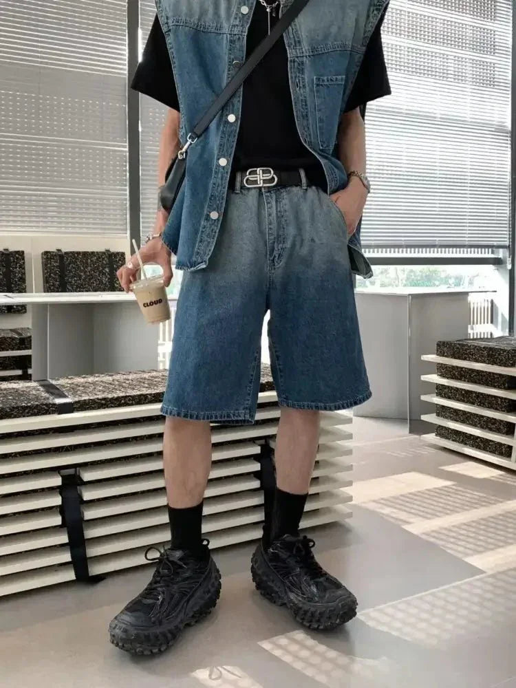 Men's Plus Size Button Up Vest and Shorts Denim Set - Update AvenueTrendsi100400208227863100400208227863Men's Plus Size Button Up Vest and Shorts Denim SetLight Blue