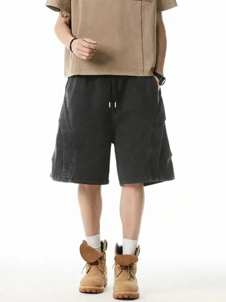 Men's Plus Size Drawstring Basic style Demin Shorts - Update AvenueTrendsi100400699889073100400699889073Men's Plus Size Drawstring Basic style Demin ShortsDark