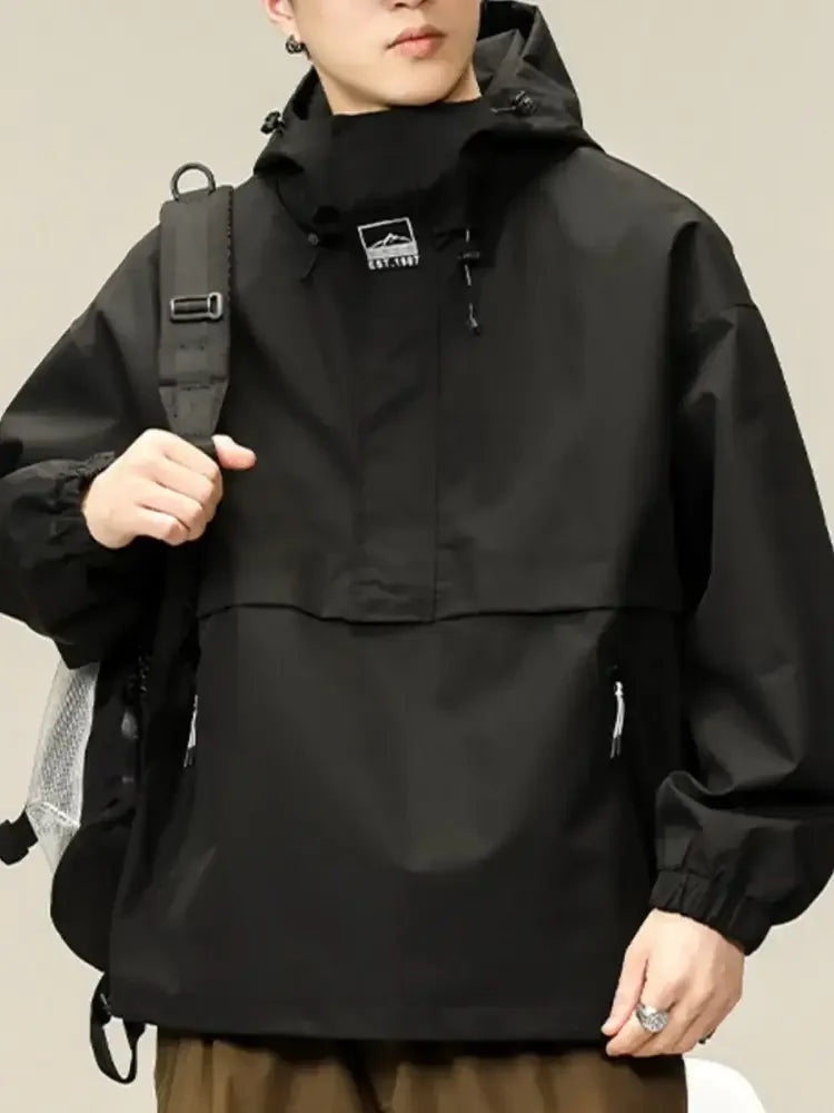 Men's Plus Size Long Sleeve Hooded Jacket