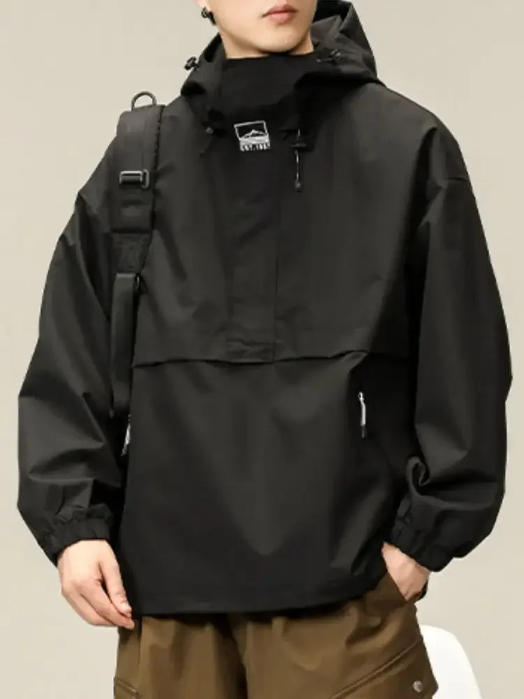 Men's Plus Size Long Sleeve Hooded Jacket