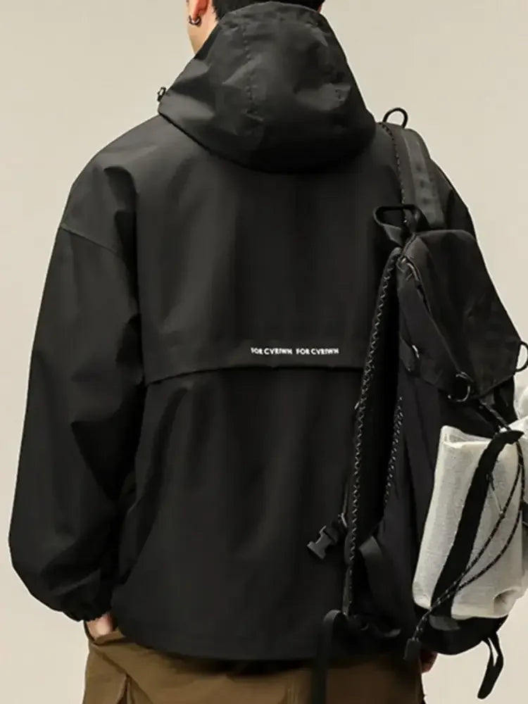 Men's Plus Size Long Sleeve Hooded Jacket