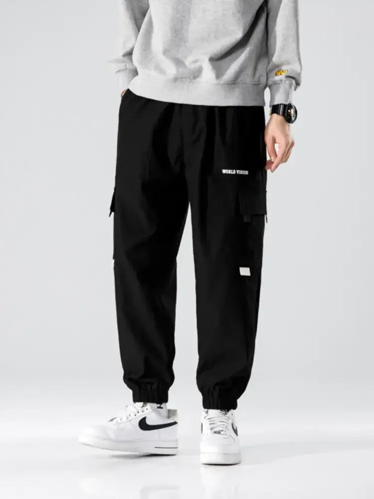 Men's Plus Size Wide Leg Cargo Joggers