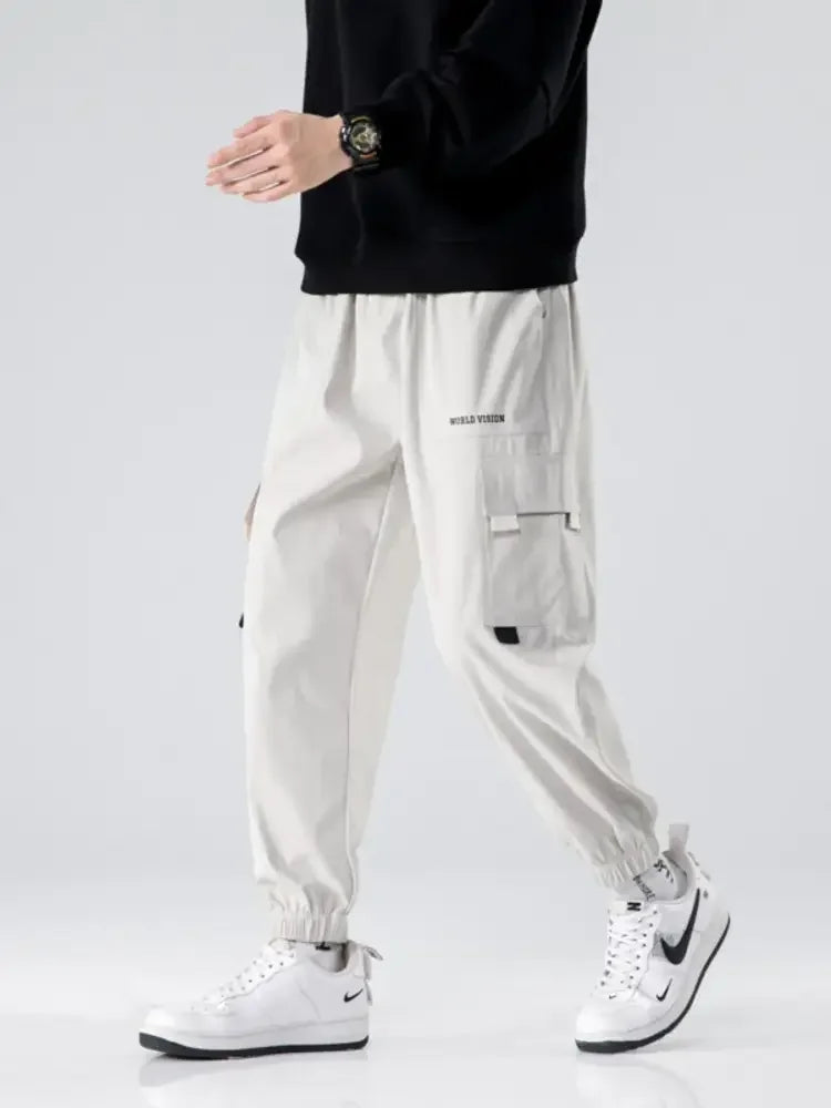 Men's Plus Size Wide Leg Cargo Joggers