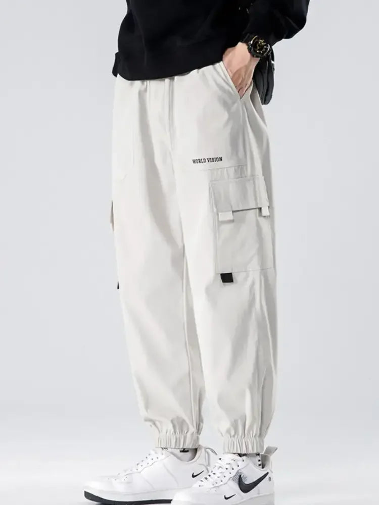 Men's Plus Size Wide Leg Cargo Joggers