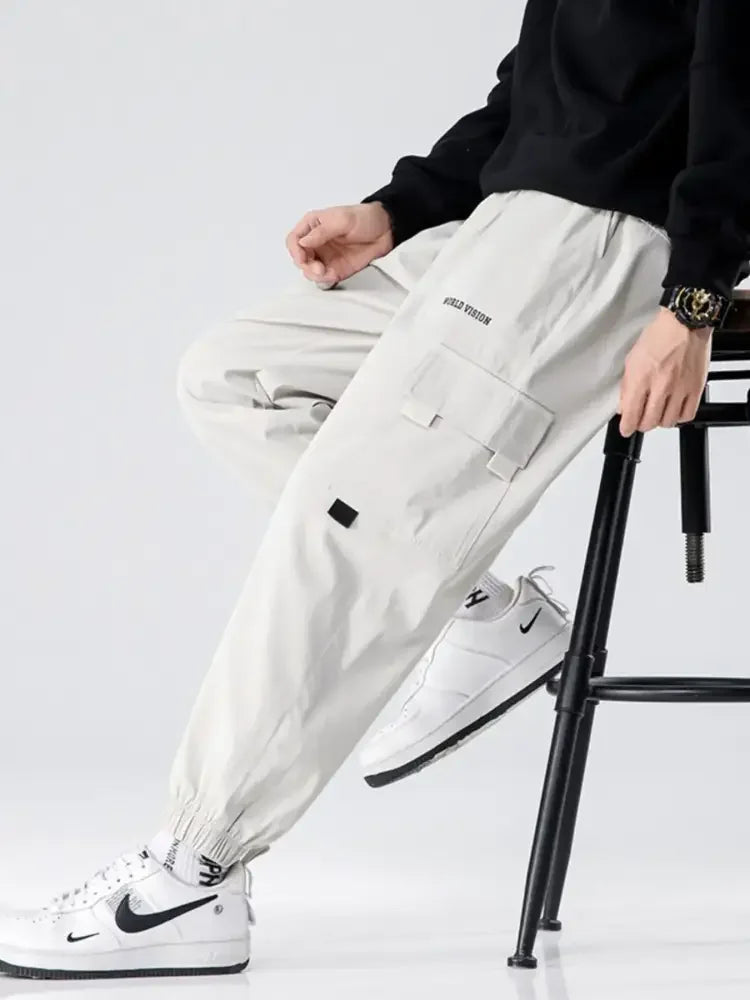 Men's Plus Size Wide Leg Cargo Joggers