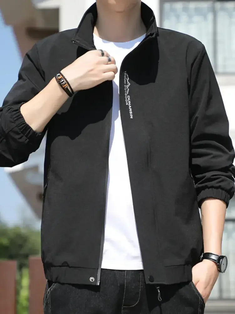 Men's Plus Size Zip Up Long Sleeve Jacket