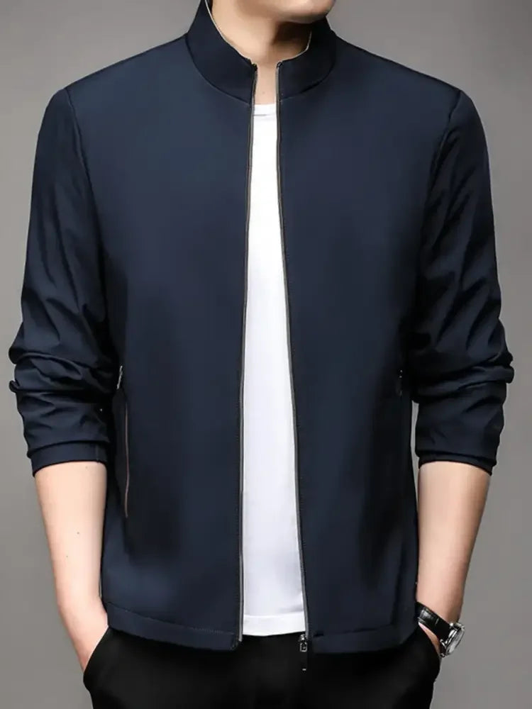 Men's Plus Size Zip Up Long Sleeve Jacket