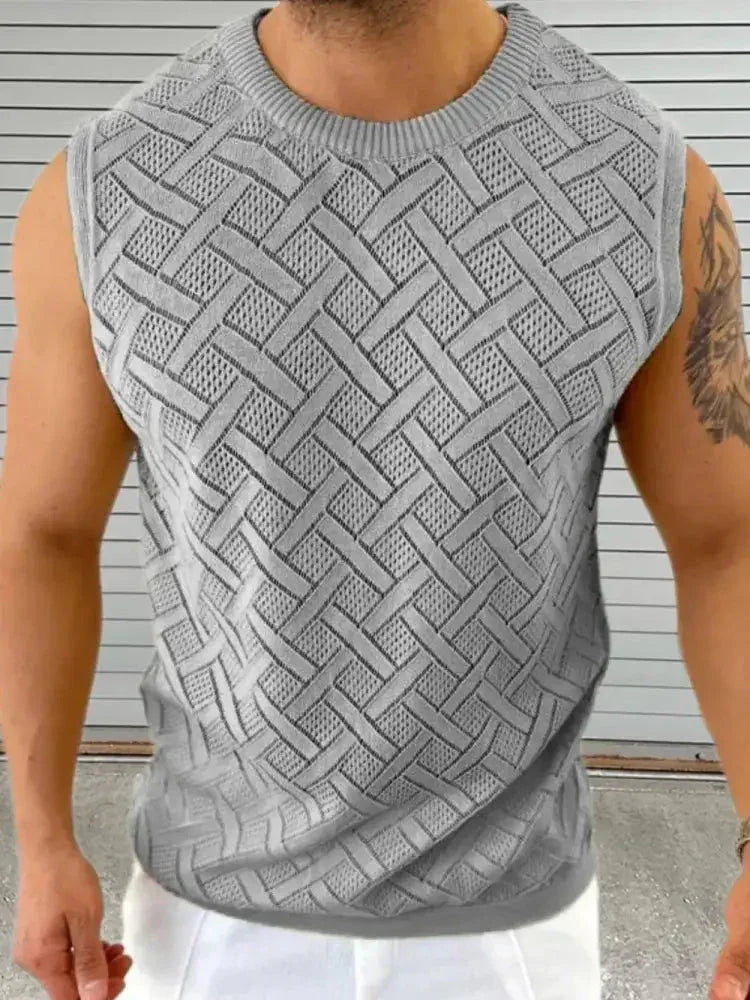 Men's Round Neck Sleeveless Eyelet Knit Top - Update AvenueTrendsi10040023627800410040023627800460a581d4 - 1e2d - 4248 - 971d - eaf177fef841 - MaxGray
