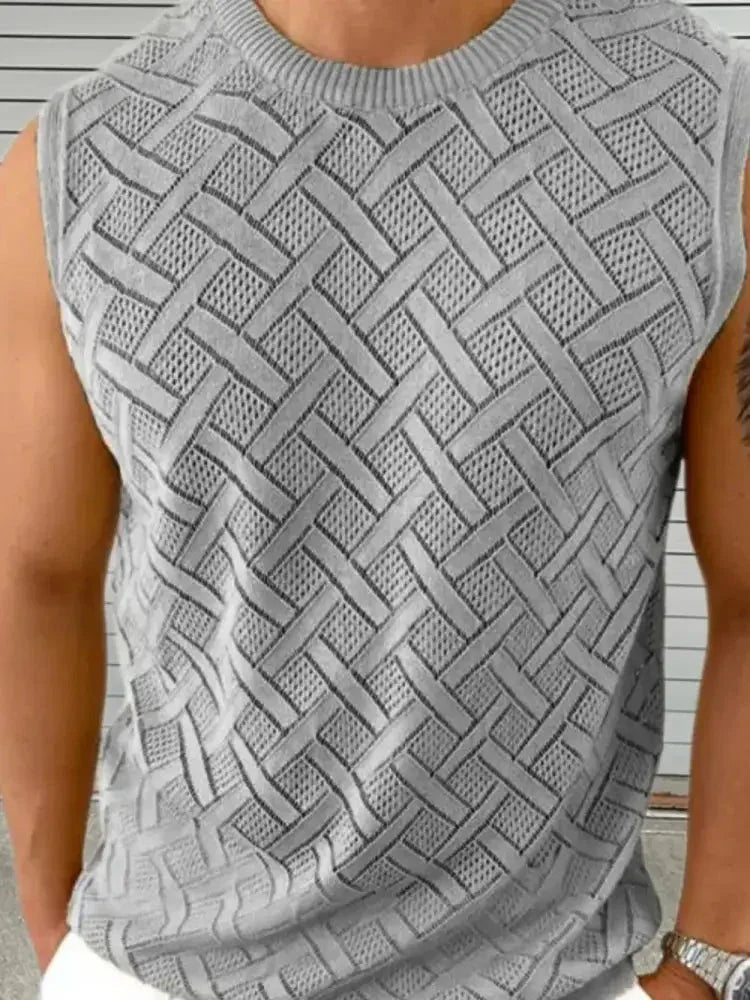 Men's Round Neck Sleeveless Eyelet Knit Top - Update AvenueTrendsi100400236278004100400236278004eb995c6d - a151 - 4d42 - bdc8 - 377179788fc9 - MaxGray