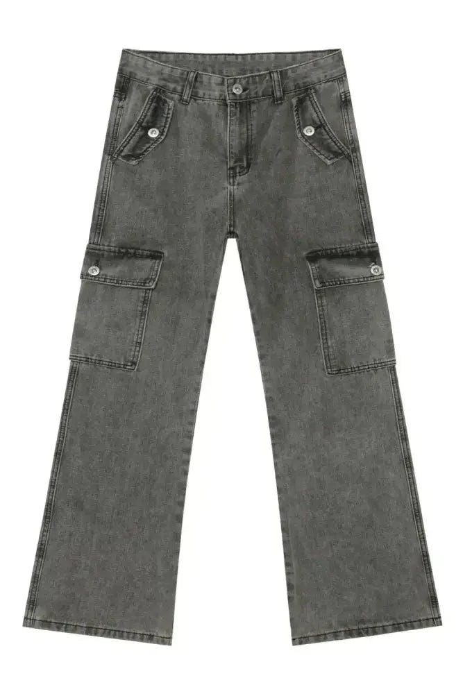 Men's Straight Leg Jeans with Cargo Pockets - Update AvenueTrendsi100400285690136100400285690136Men's Straight Leg Jeans with Cargo PocketsDark Gray