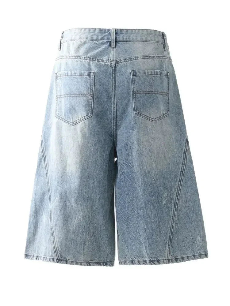 Men's Vintage Washed Wide Leg Denim Shorts - Update AvenueTrendsi100400845271611100400845271611Men's Vintage Washed Wide Leg Denim ShortsLight Blue