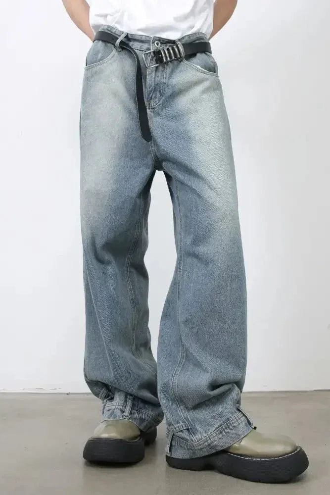 Men's Washed Loose Jeans with Pockets - Update AvenueTrendsi100400618249033100400618249033Men's Washed Loose Jeans with PocketsMedium