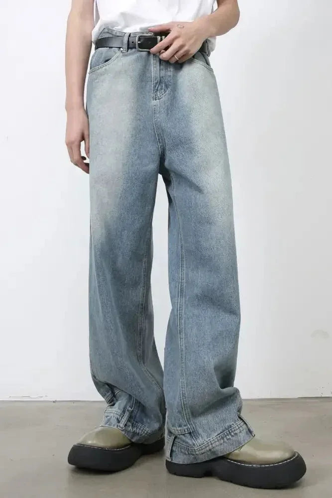 Men's Washed Loose Jeans with Pockets - Update AvenueTrendsi100400618249033100400618249033Men's Washed Loose Jeans with PocketsMedium