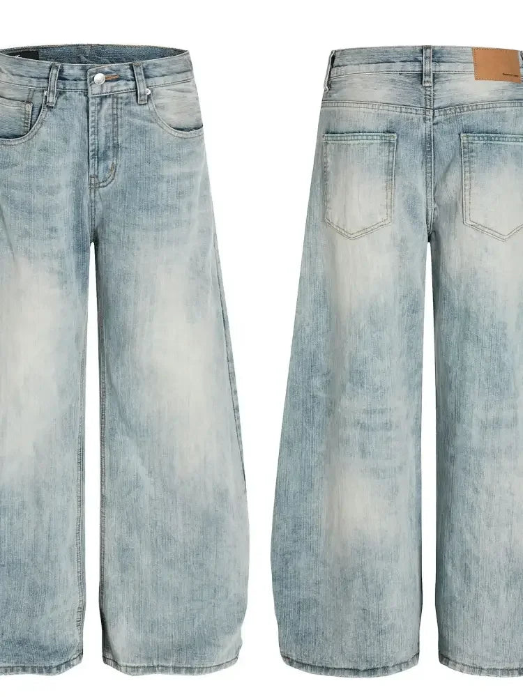 Men's Washed Wide Leg Baggy Jeans