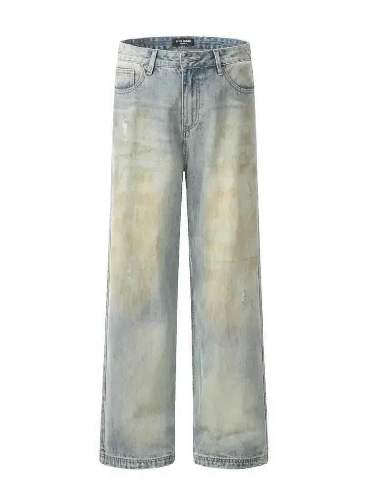 Men's Washed Wide - Leg Distressed Jeans - Update AvenueTrendsi100400089721051100400089721051Men's Washed Wide - Leg Distressed JeansDirty Mud Blue