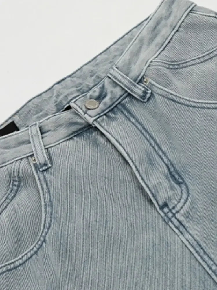 Men's Washed Wide Leg Relaxed Fit Denim Jeans