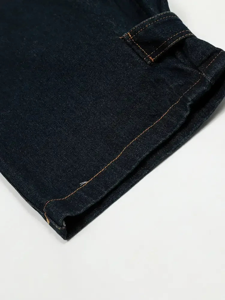 Men's Wide Leg Baggy Jeans with Rope Belt Details