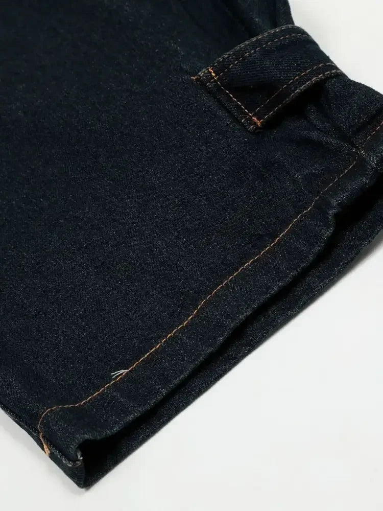 Men's Wide Leg Baggy Jeans with Rope Belt Details