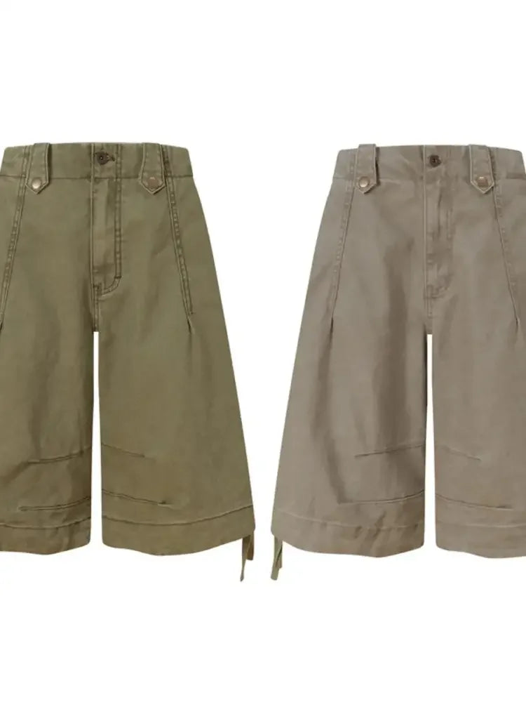 Men's Wide Leg Denim Shorts