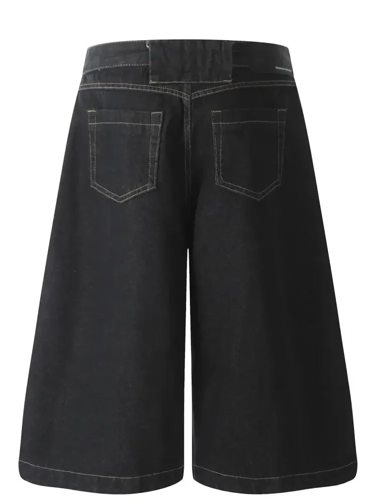 Men's Wide Leg Denim Shorts