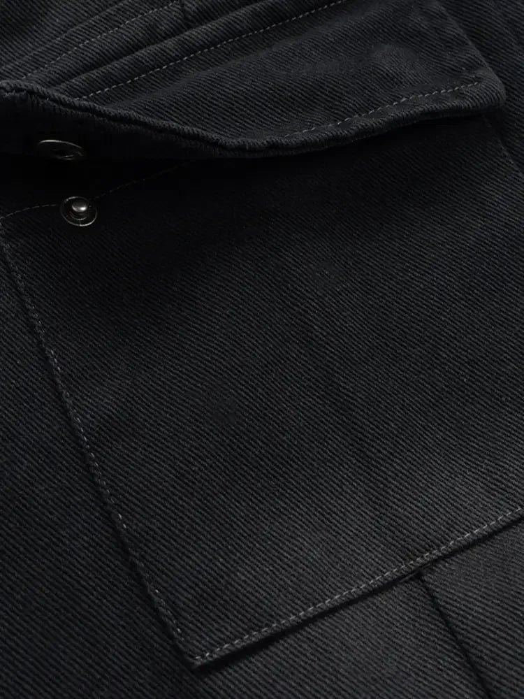 Men's Wide Leg Detachable Cargo Jeans with Multi-Pockets
