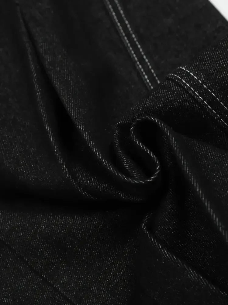 Men's Wide-Leg Jeans with Contrast Stitching
