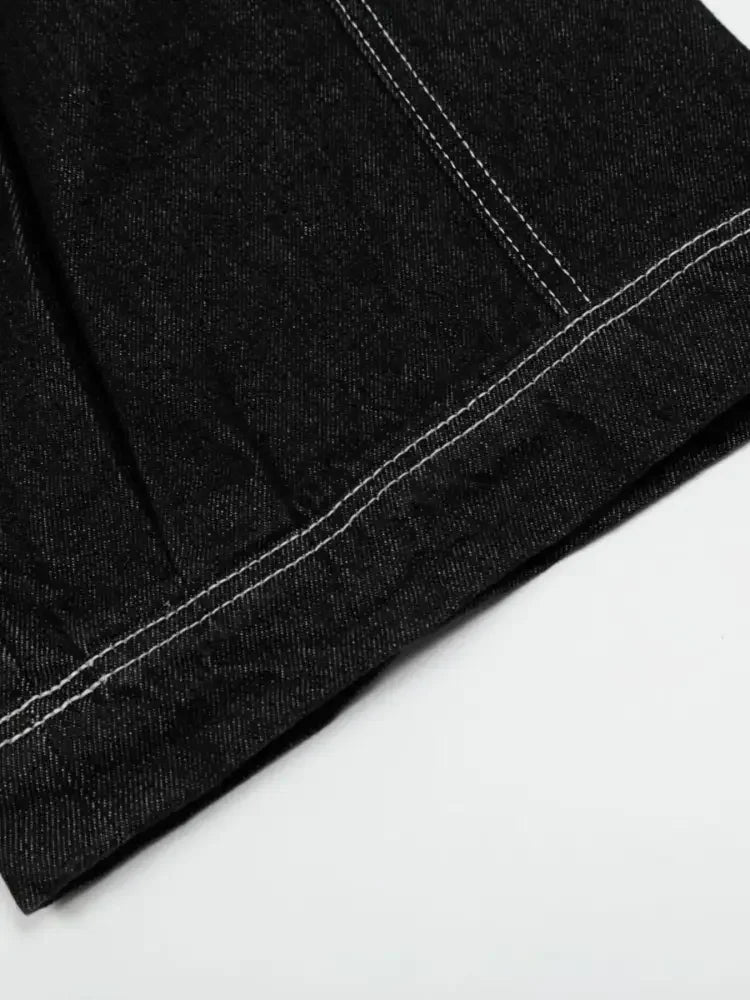 Men's Wide-Leg Jeans with Contrast Stitching