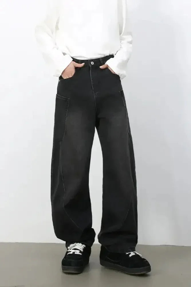 Men's Wide Leg Jeans with Pockets - Update AvenueTrendsi100400801763613100400801763613Men's Wide Leg Jeans with PocketsBlack