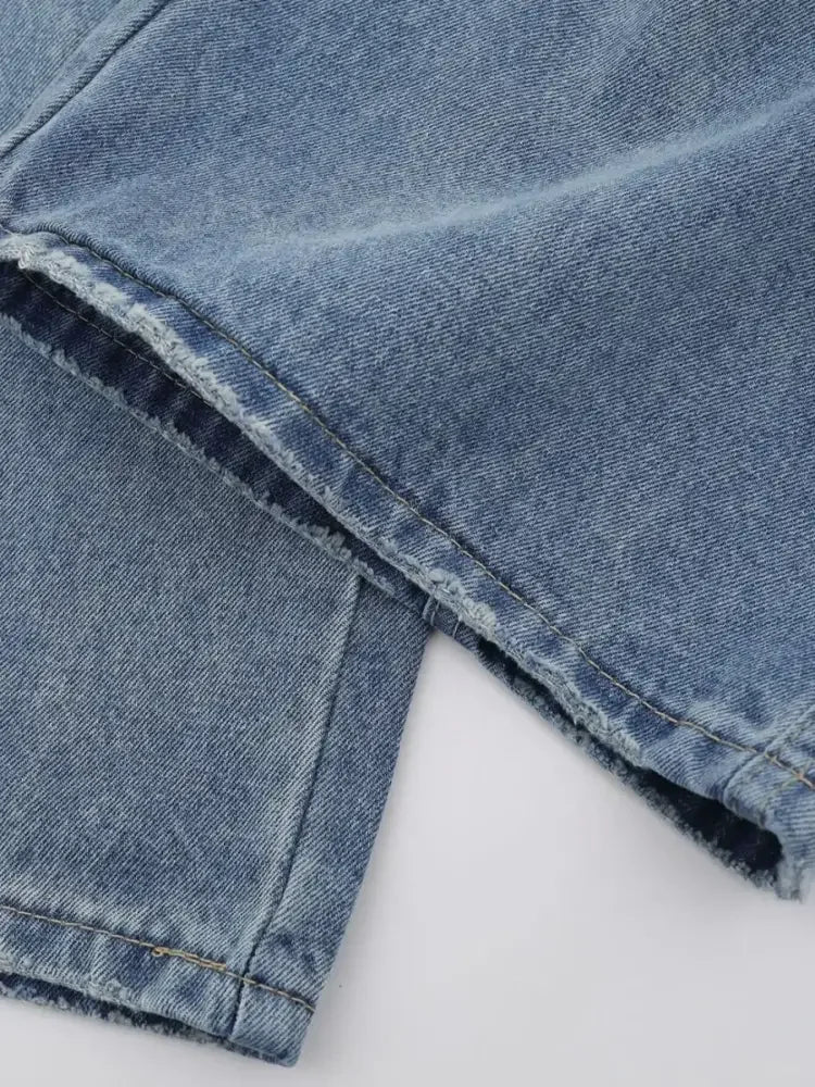 Men's Wide-Leg Vintage Wash Denim Jeans