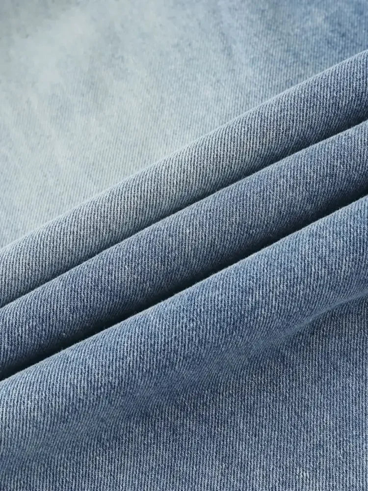 Men's Wide-Leg Vintage Wash Denim Jeans