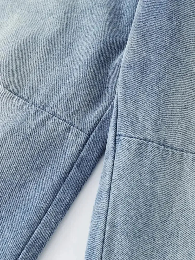 Men's Wide-Leg Vintage Wash Denim Jeans
