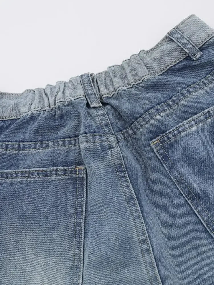 Men's Wide-Leg Vintage Wash Denim Jeans