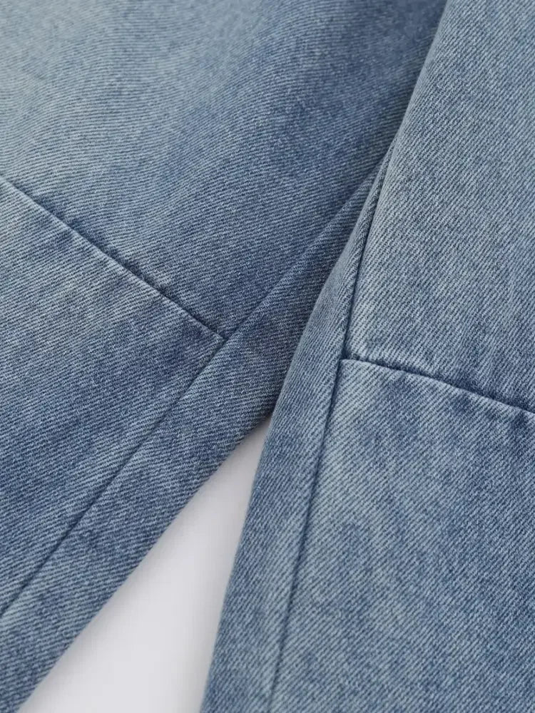 Men's Wide-Leg Vintage Wash Denim Jeans