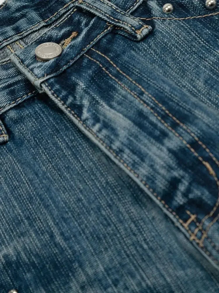 Men's Wide-Leg Vintage Wash Jeans