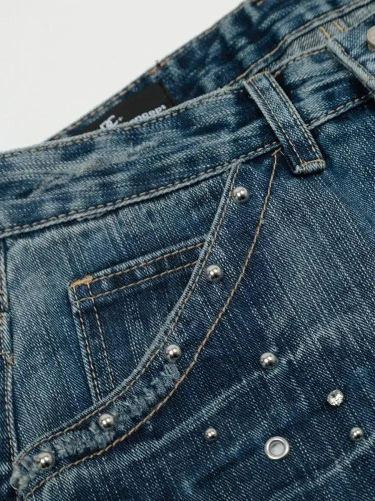 Men's Wide-Leg Vintage Wash Jeans