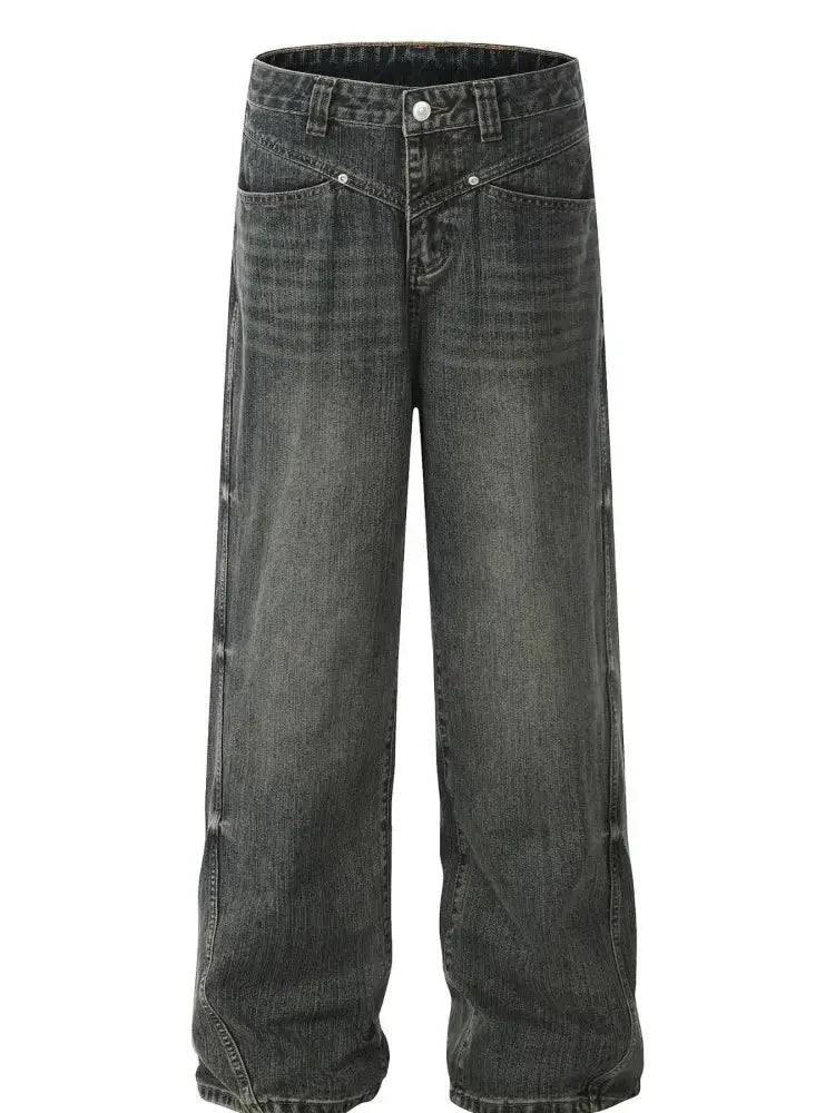 Men's Wide Leg Vintage Wash Jeans - Update AvenueTrendsi100400097686636100400097686636Men's Wide Leg Vintage Wash JeansVintage Blue