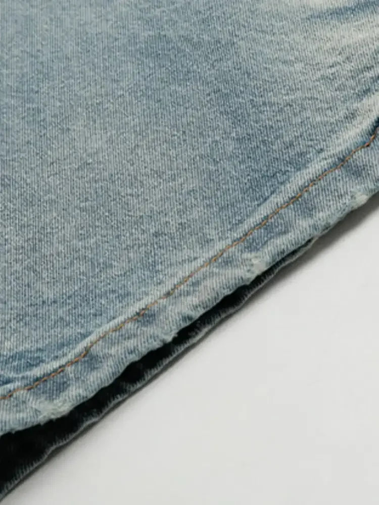 Men's Wide Leg Wash Denim Jeans